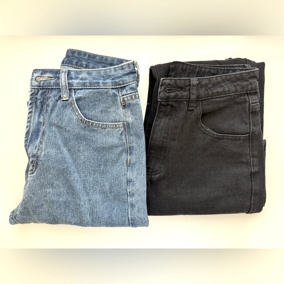 2 Pairs of NEW SHEIN Jeans Black and Blue (xs) Denim (sm) - never seen worn - Picture 14 of 15